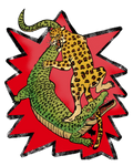 Leopard vs Crocodile Sticker