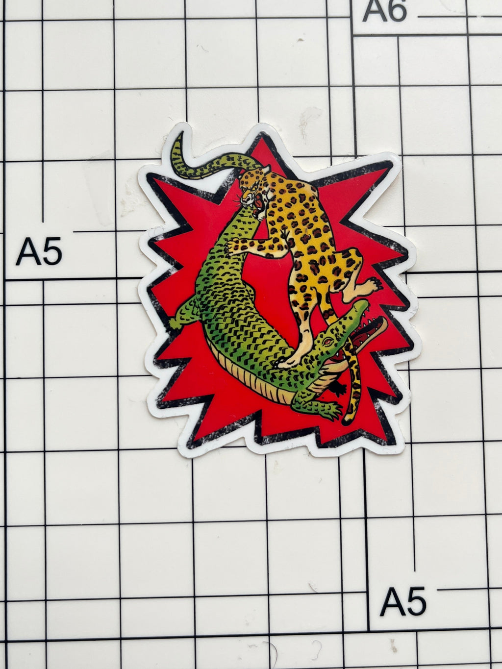 Leopard vs Crocodile Sticker
