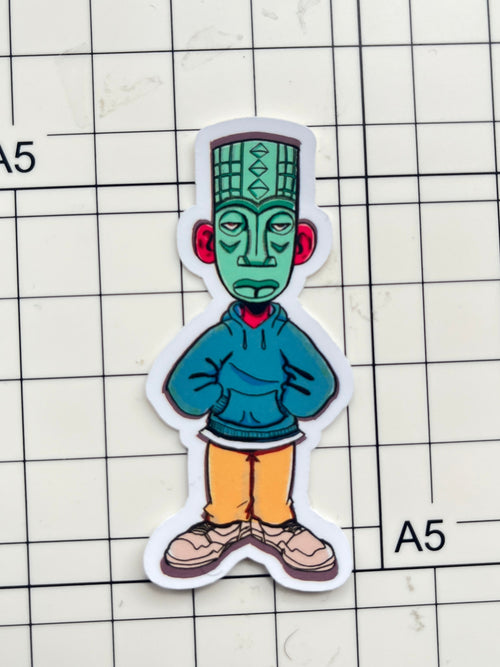 African Mask Boy Sticker
