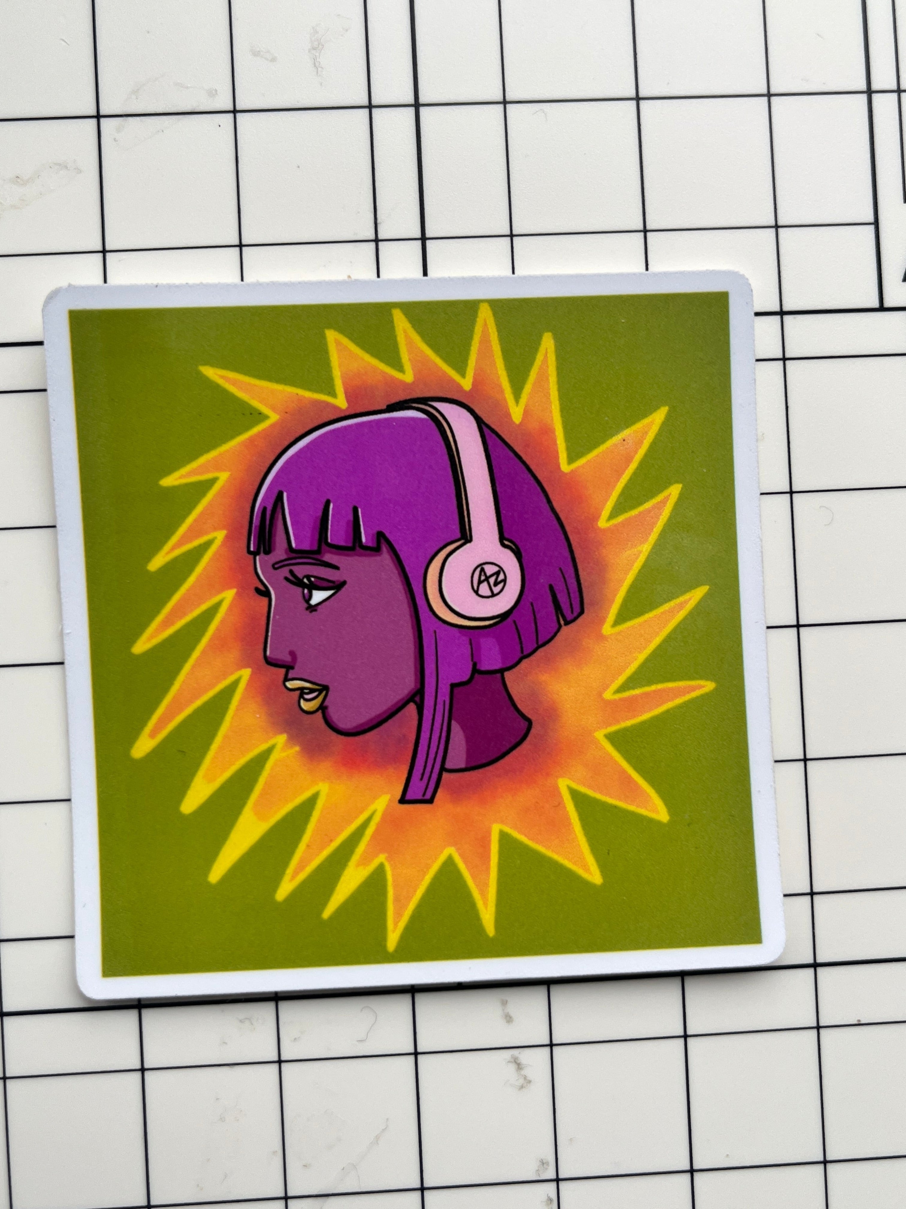 Y2k Headphones Girl Sticker