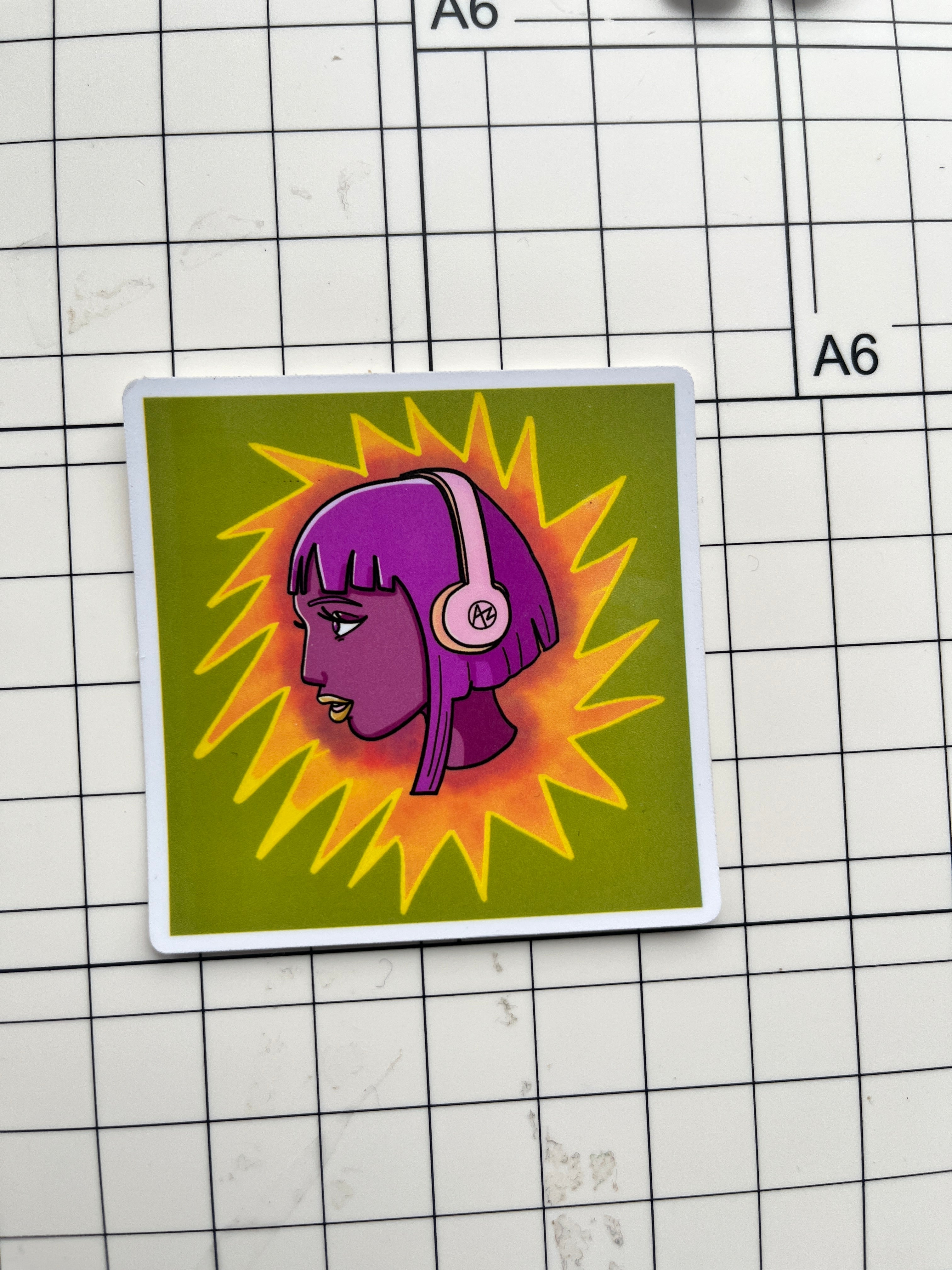 Y2k Headphones Girl Sticker