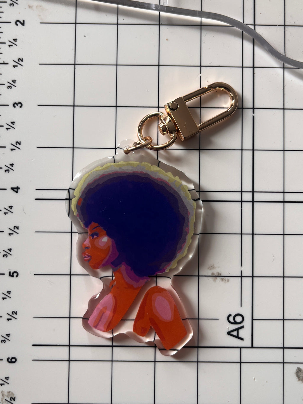 Afro Girl Keychain