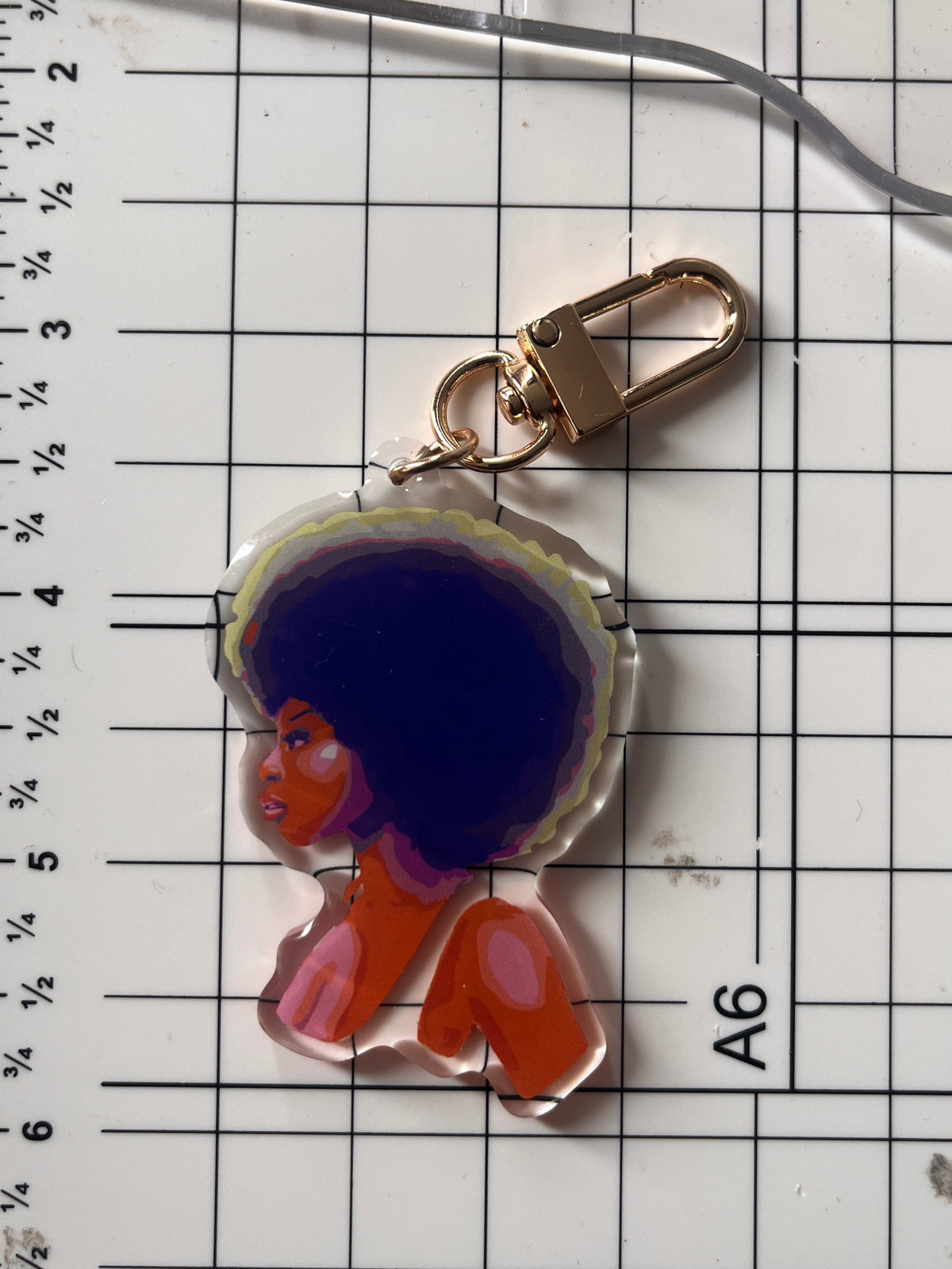 Afro Girl Keychain