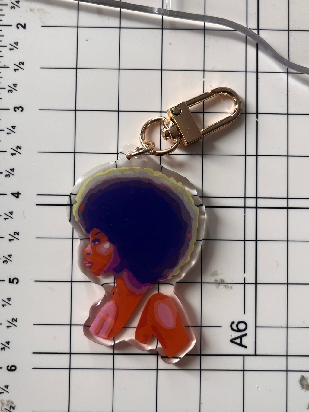 Afro Girl Keychain