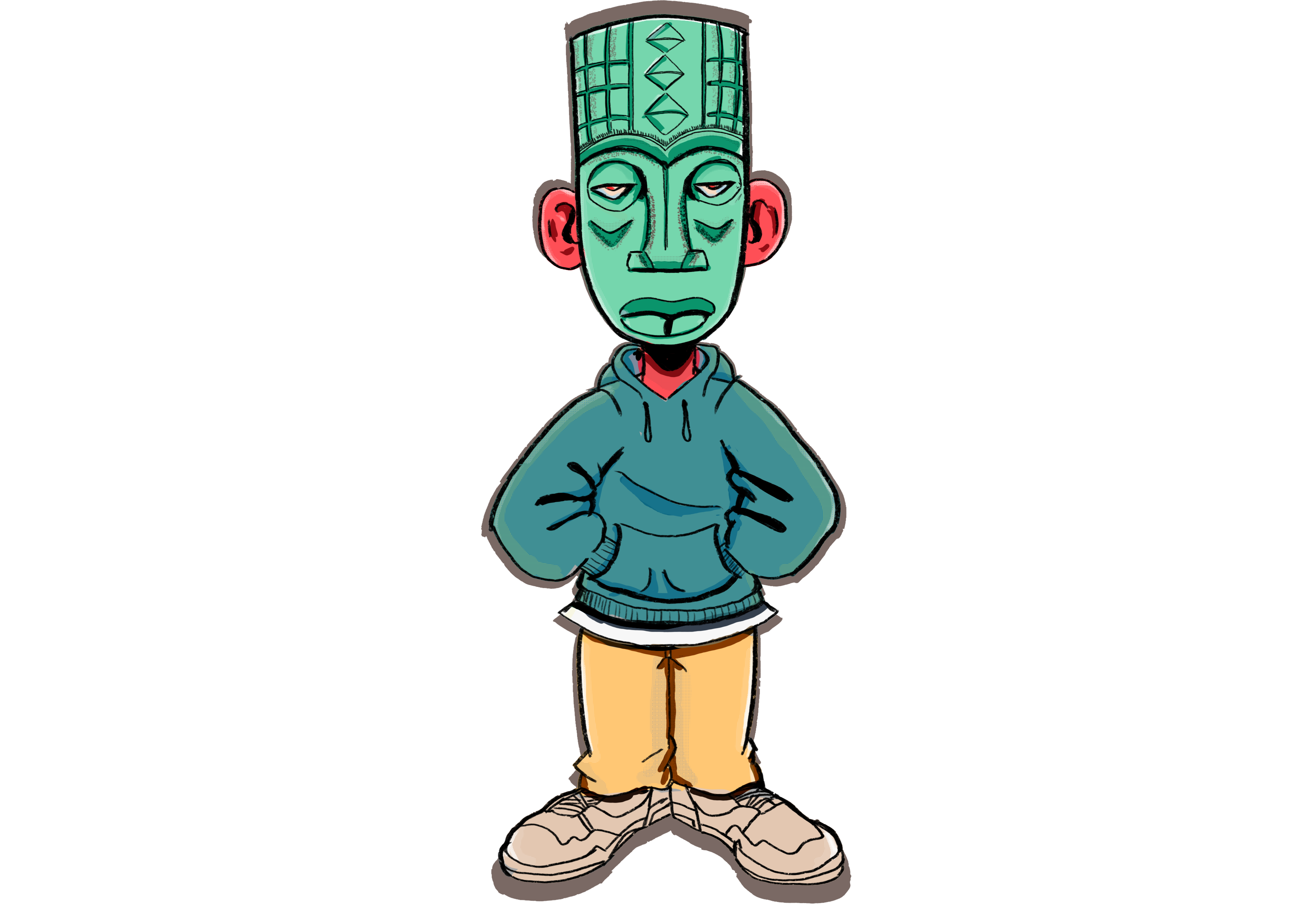 African Mask Boy Sticker