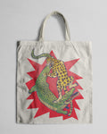 Leopard vs Crocodile Totebag