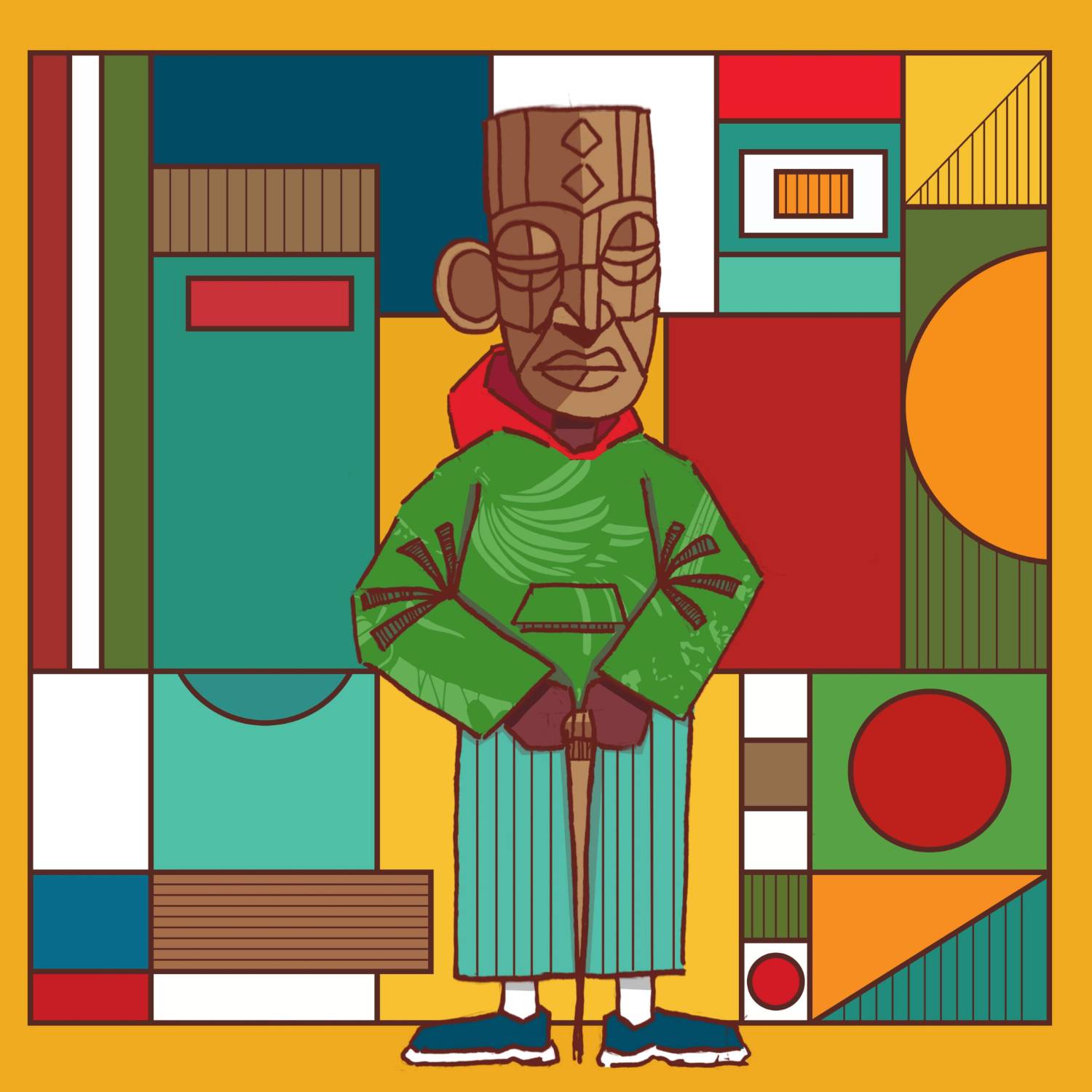 African Mask Sticker