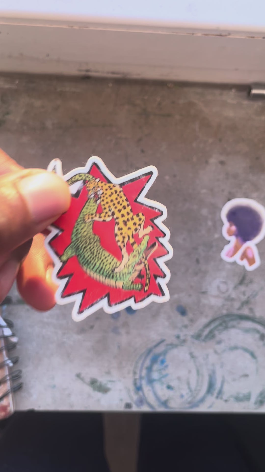 Leopard vs Crocodile Sticker