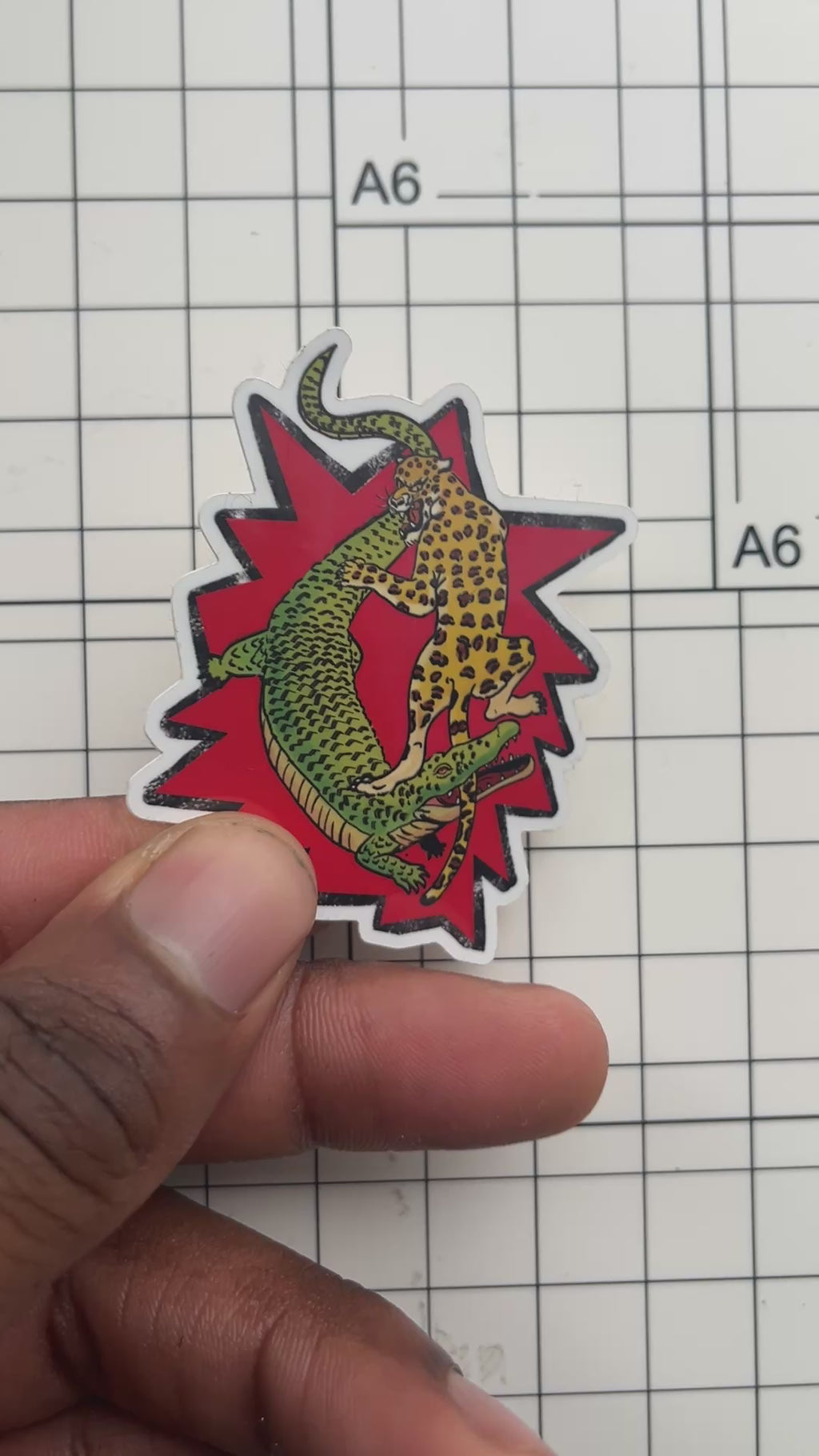 Leopard vs Crocodile Sticker