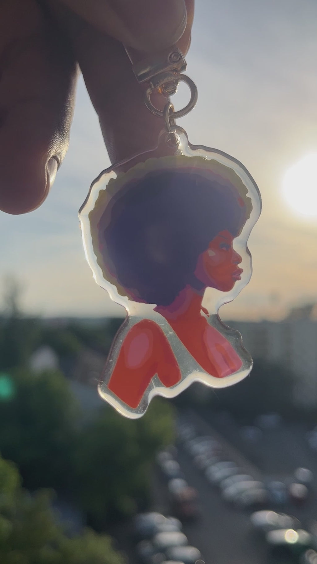 Afro Girl Keychain