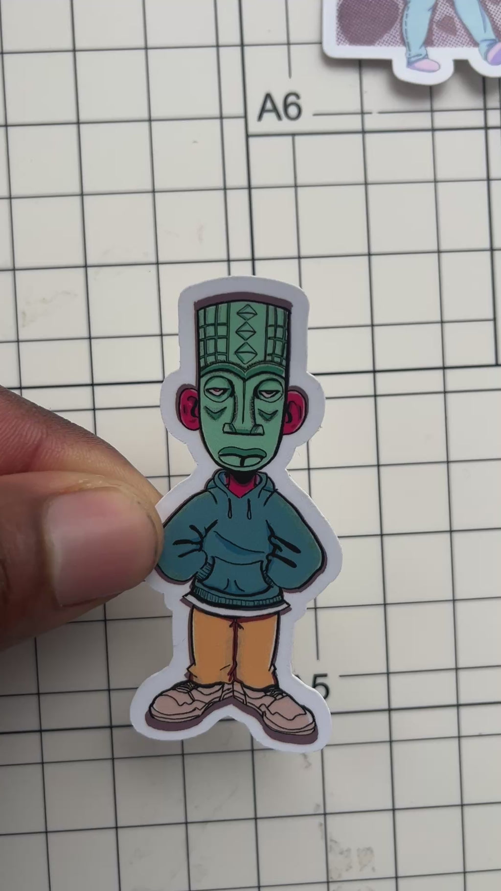 African Mask Boy Sticker
